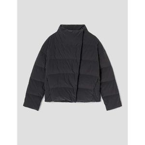 NWT $455 THEORY OFFSET PUFFER Down Jacket Size PETITE 90% Down PEWTER SOLD OUT!